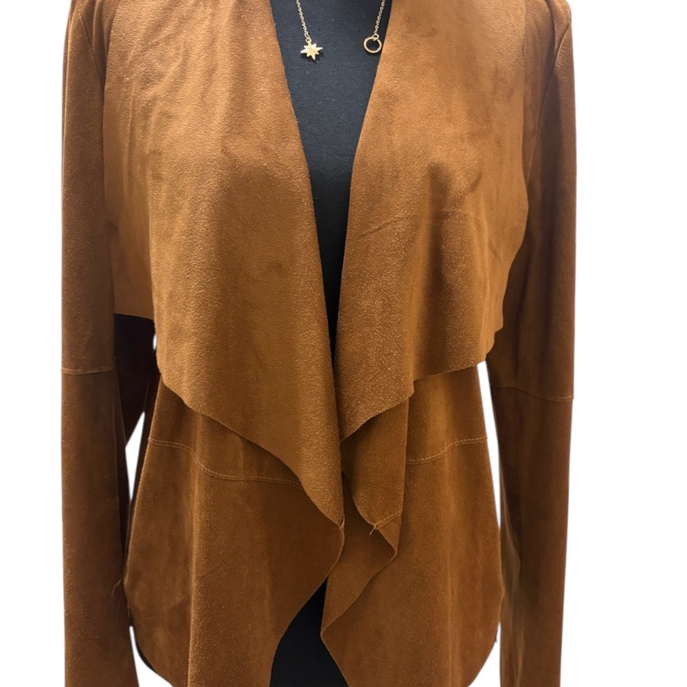 Bagatelle Faux-Suede Drape-Front Jacket Size L